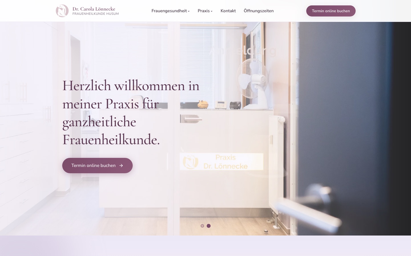 Startseite einer Praxis-Website